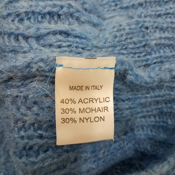 Elsamanda Pointelle Made in Italy Blue Sweater L - Picture 6 of 15